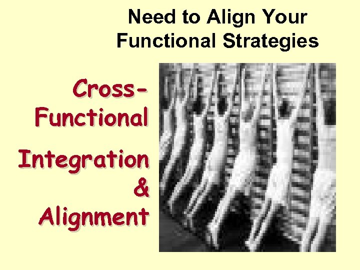 Need to Align Your Functional Strategies Cross. Functional Integration & Alignment 
