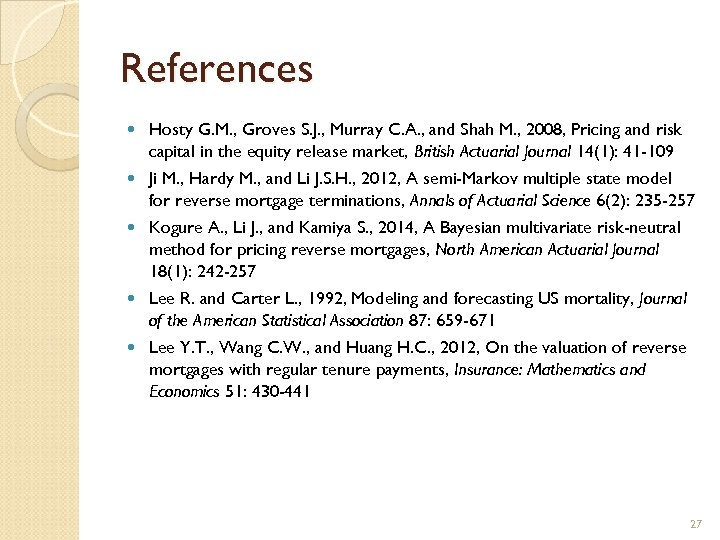 References Hosty G. M. , Groves S. J. , Murray C. A. , and