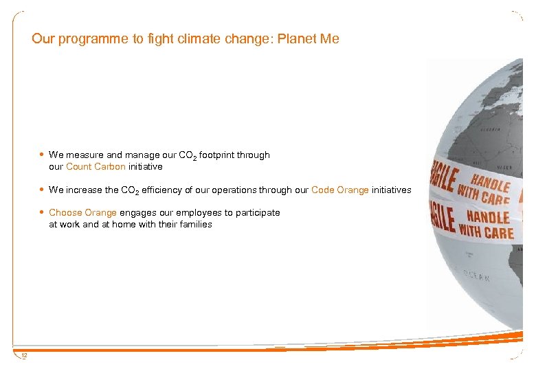 Our programme to fight climate change: Planet Me We measure and manage our CO