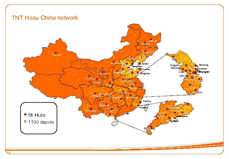 TNT Hoau China network Jiamusi Haerbin Changchun Urumchi Jingzhou Shenyang Xuzhou Huhehaote Dalian Beijing