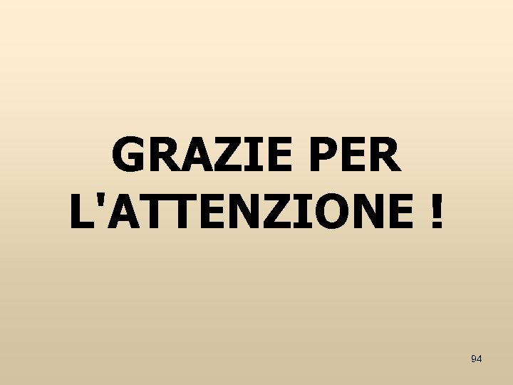 GRAZIE PER L'ATTENZIONE ! 94 