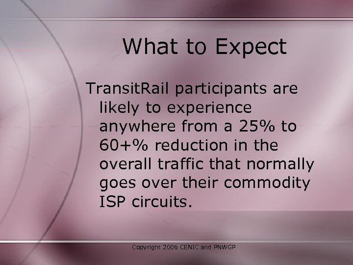 What to Expect Transit. Rail participants are likely to experience anywhere from a 25%