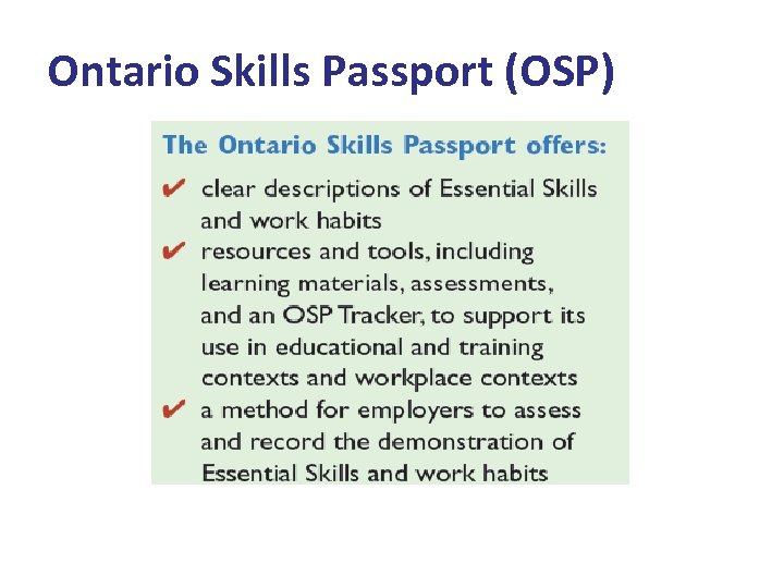 Ontario Skills Passport (OSP) 