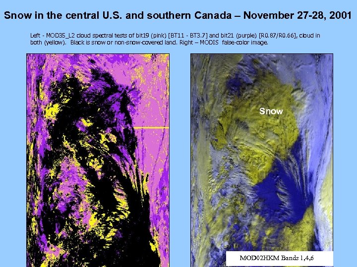 Snow in the central U. S. and southern Canada – November 27 -28, 2001