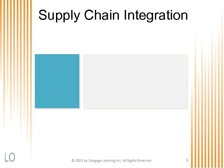Supply Chain Integration © 2015 by Cengage Learning Inc. All Rights Reserved. 9 
