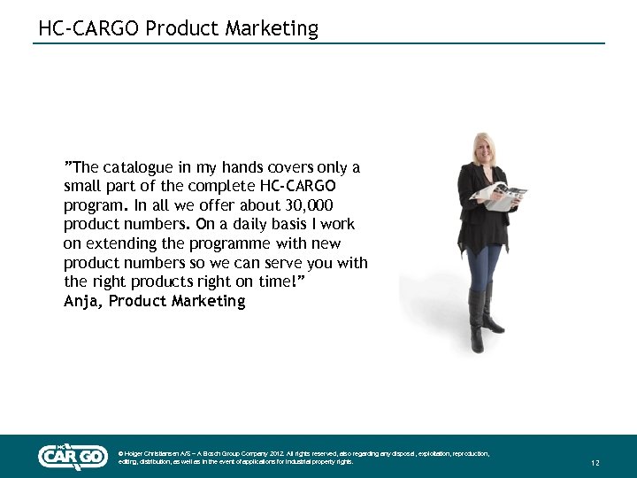 HC-CARGO Product Marketing ”The catalogue in my hands covers only a small part of
