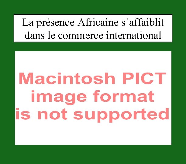 La présence Africaine s’affaiblit dans le commerce international 