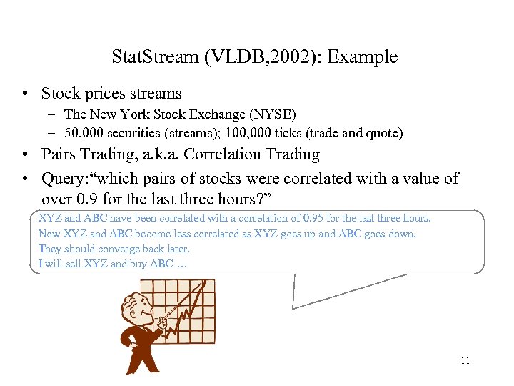 Stat. Stream (VLDB, 2002): Example • Stock prices streams – The New York Stock