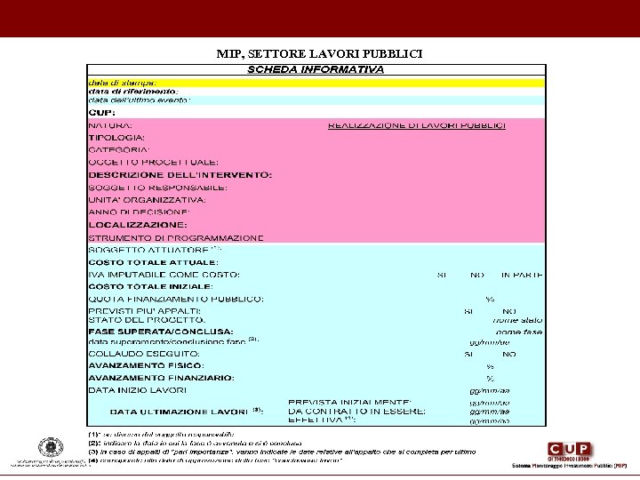 MIP, SETTORE LAVORI PUBBLICI 