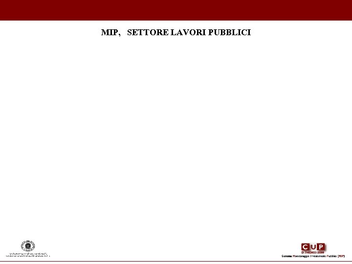 MIP, SETTORE LAVORI PUBBLICI 