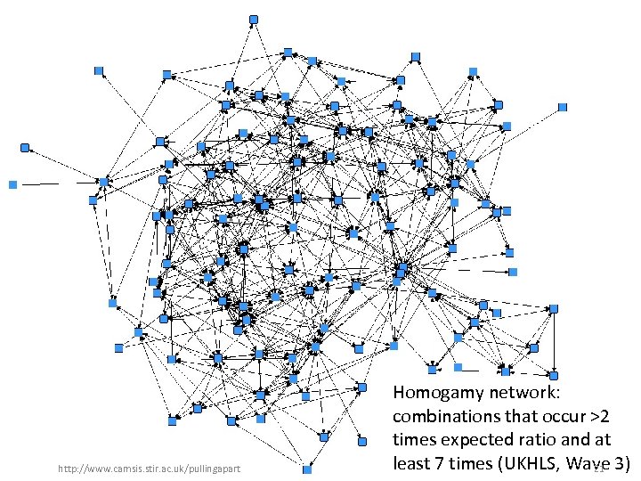 http: //www. camsis. stir. ac. uk/pullingapart Homogamy network: combinations that occur >2 times expected
