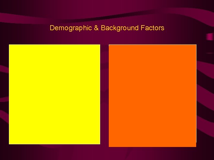 Demographic & Background Factors 
