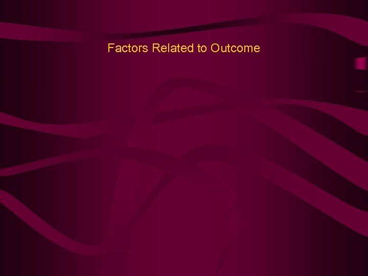 Factors Related to Outcome 