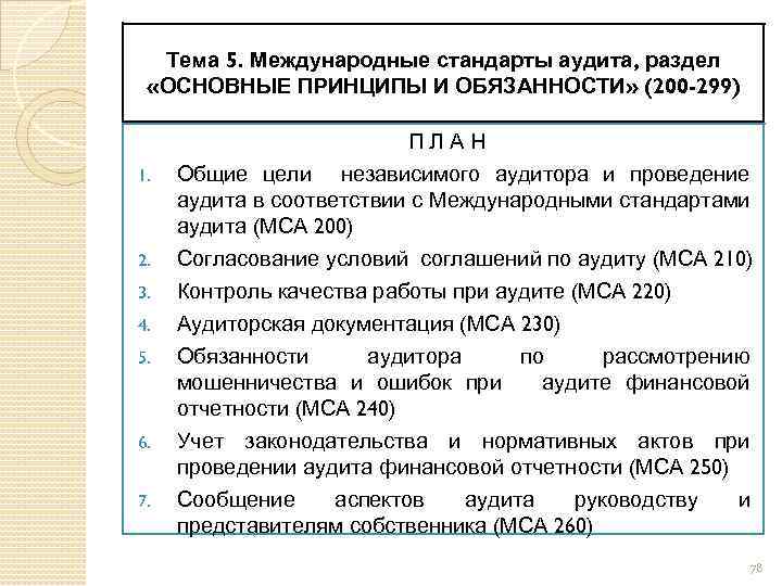 Курсовая работа: Международные стандарты аудита Международные стандарты