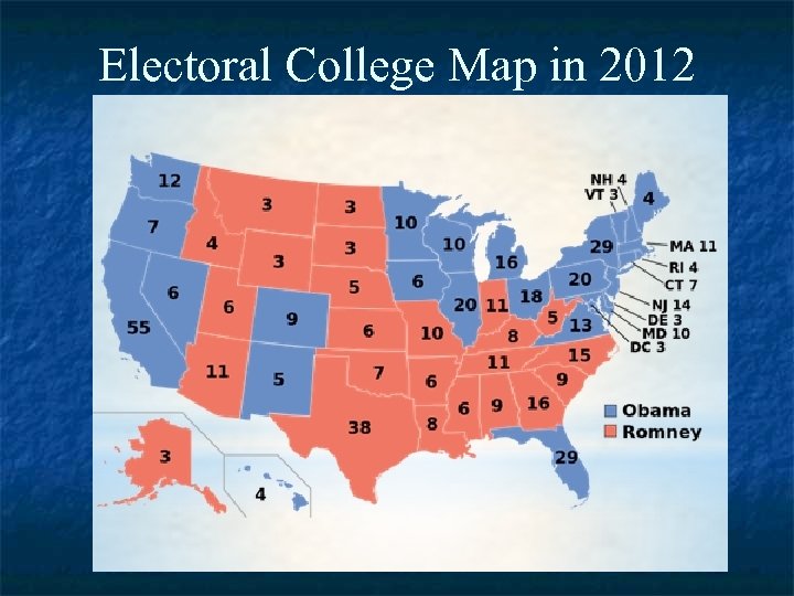 Electoral College Map in 2012 
