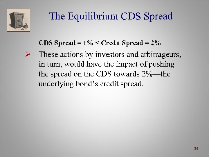 The Equilibrium CDS Spread = 1% < Credit Spread = 2% Ø These actions