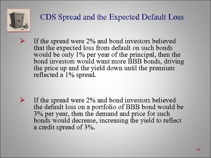 CDS Spread and the Expected Default Loss Ø If the spread were 2% and