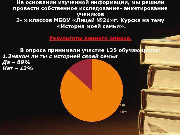 На основании изученной информации, мы решили провести собственное исследование- анкетирование учеников 3 - х
