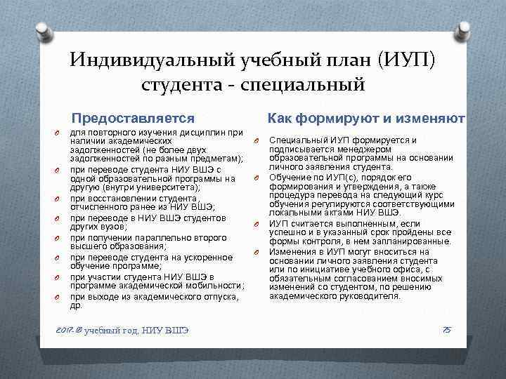 Индивидуальный учебный план (ИУП) студента - специальный Предоставляется O O O O для повторного