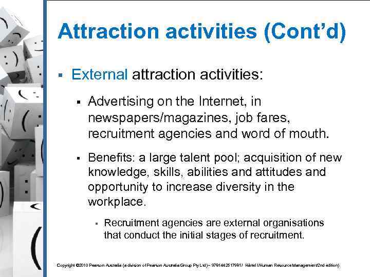 Attraction activities (Cont’d) § External attraction activities: § Advertising on the Internet, in newspapers/magazines,