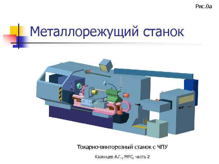 Рис. 0 а Металлорежущий станок Токарно-винторезный станок с ЧПУ Казанцев А. Г. , МРС,