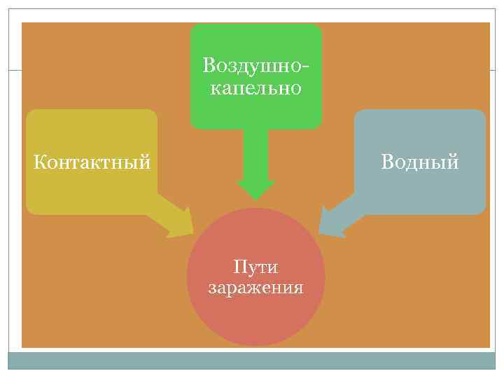 Воздушнокапельно Водный Контактный Пути заражения 