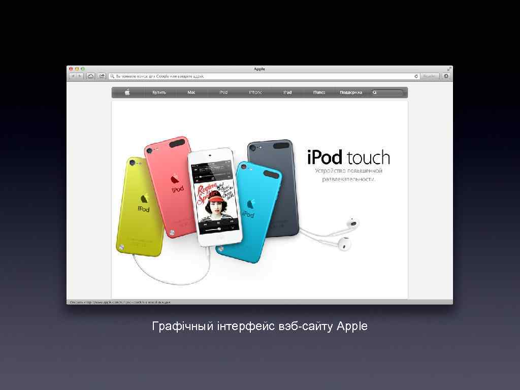 Графiчный iнтерфейс вэб-сайту Apple 
