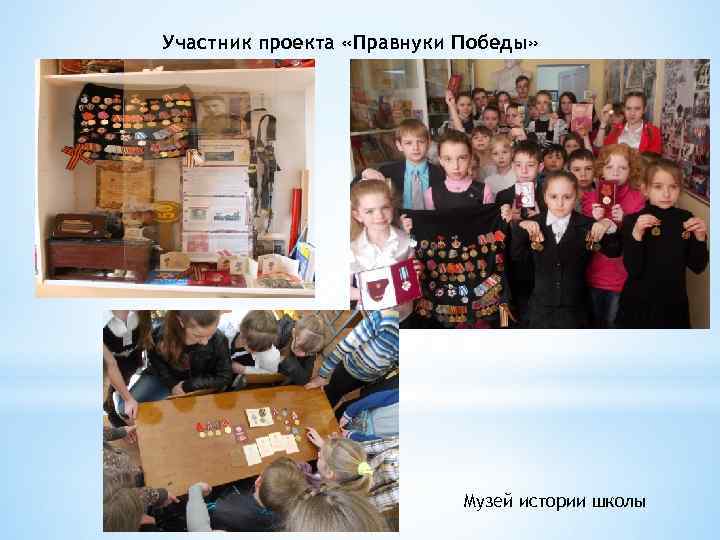 Участник проекта «Правнуки Победы» Музей истории школы 