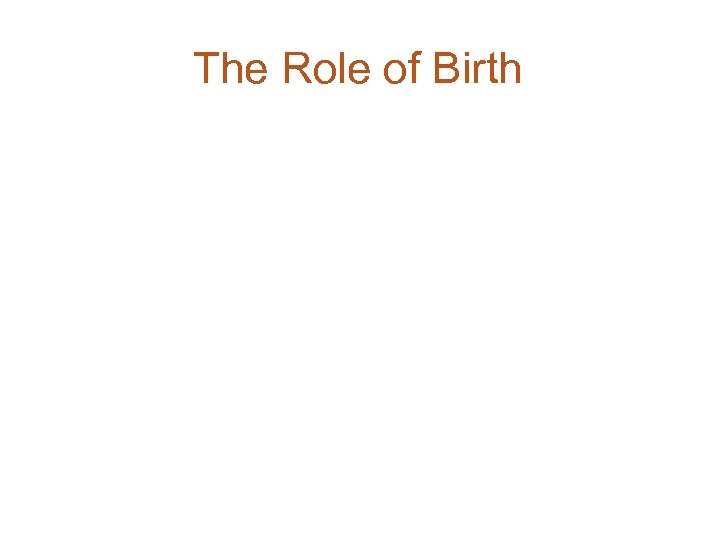 The Role of Birth 