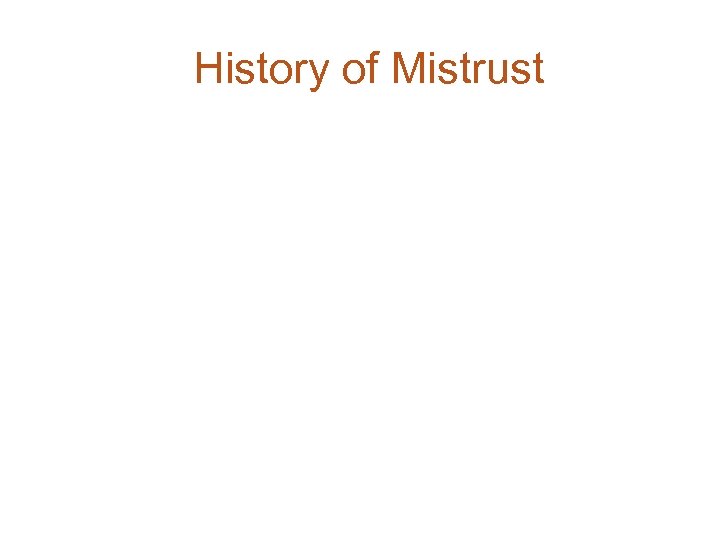 History of Mistrust 