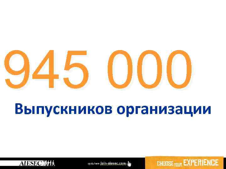 945 000 Выпускников организации 