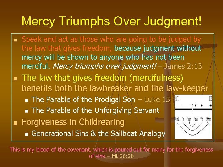 Mercy Triumphs Over Judgment! n n Speak and act as those who are going