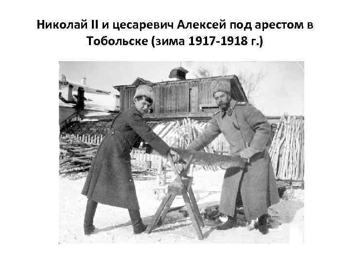 Николай II и цесаревич Алексей под арестом в Тобольске (зима 1917 -1918 г. )