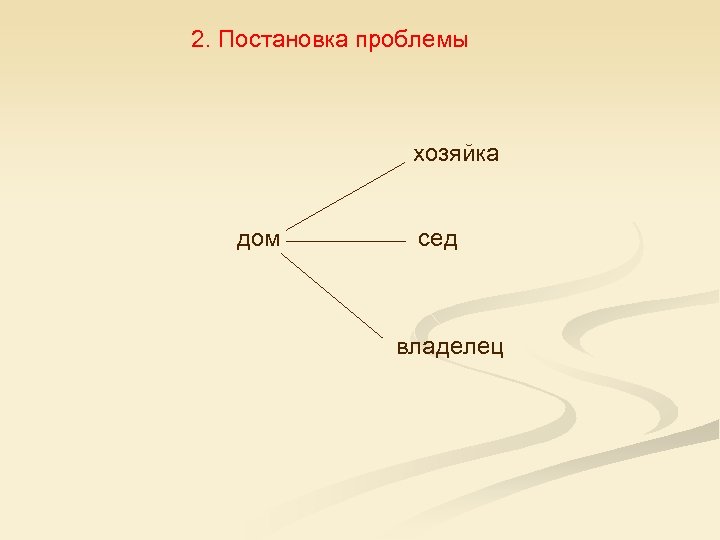 2. Постановка проблемы хозяйка дом сед владелец 
