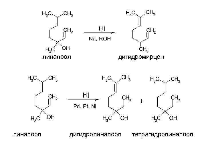 линалоол дигидромирцен дигидролиналоол тетрагидролиналоол 