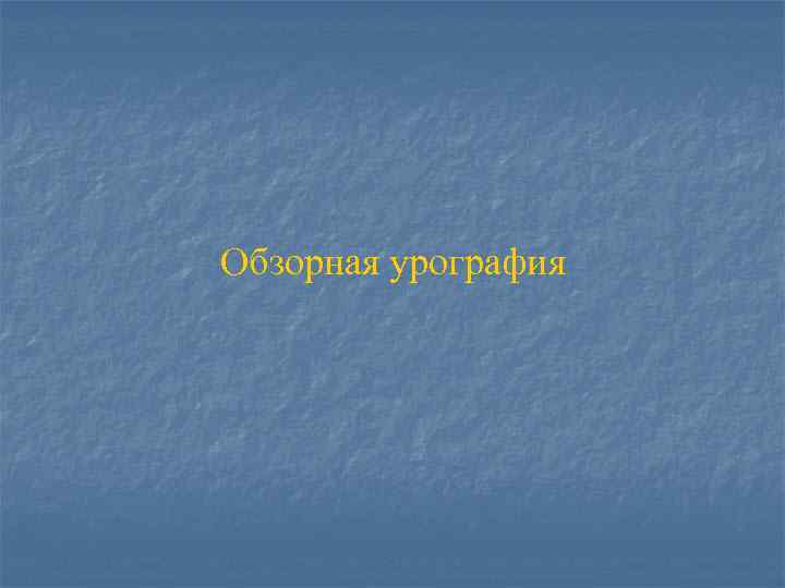 Обзорная урография 