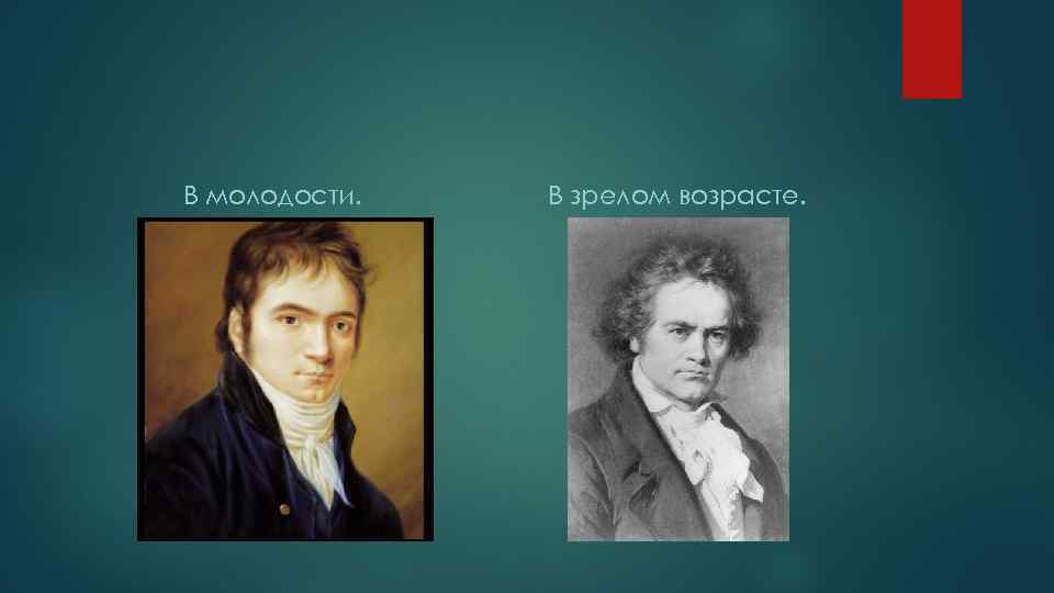 В молодости. В зрелом возрасте. 