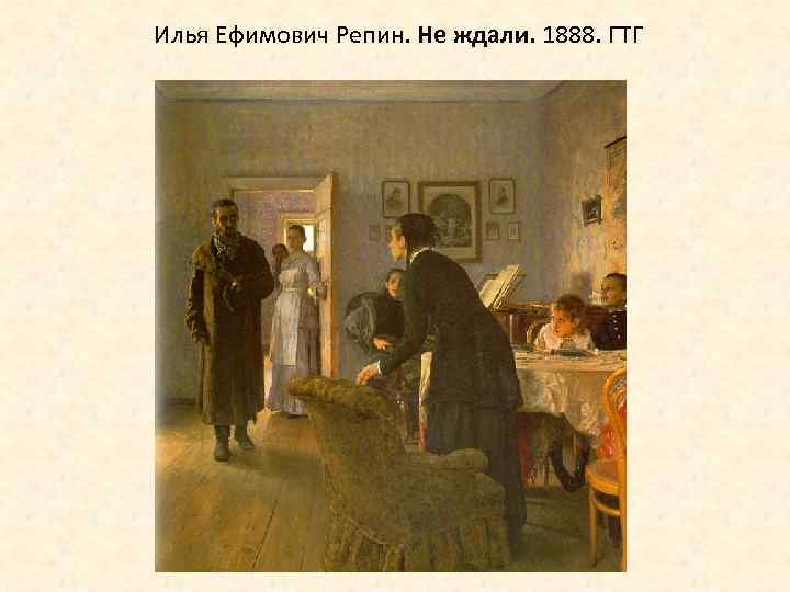 Илья Ефимович Репин. Не ждали. 1888. ГТГ 