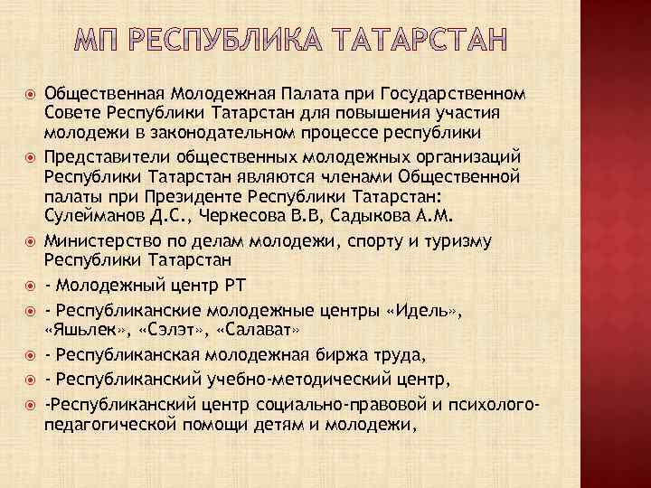  Общественная Молодежная Палата при Государственном Совете Республики Татарстан для повышения участия молодежи в