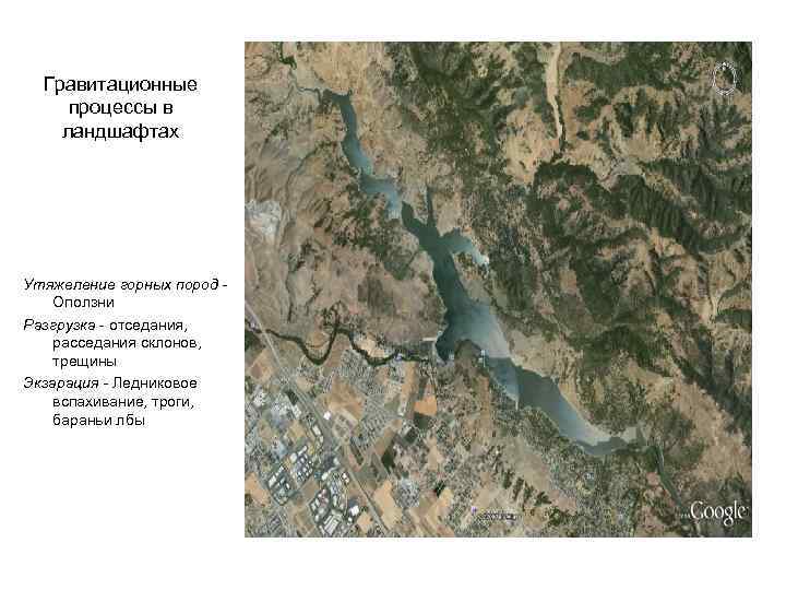 Гравитационные процессы в ландшафтах Утяжеление горных пород - Оползни Разгрузка - отседания, расседания склонов,