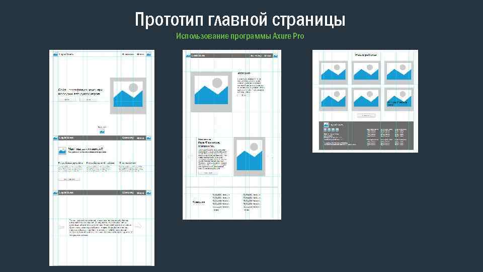 Прототип главной страницы Использование программы Axure Pro 