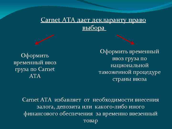 Carnet ATA дает декларанту право выбора Оформить временный ввоз груза по Carnet ATA Оформить