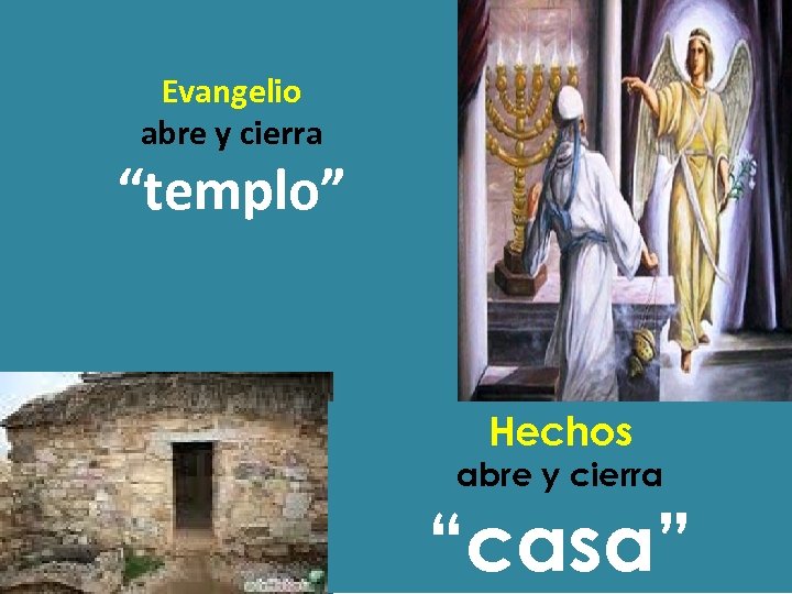Evangelio abre y cierra “templo” Hechos abre y cierra “casa” 