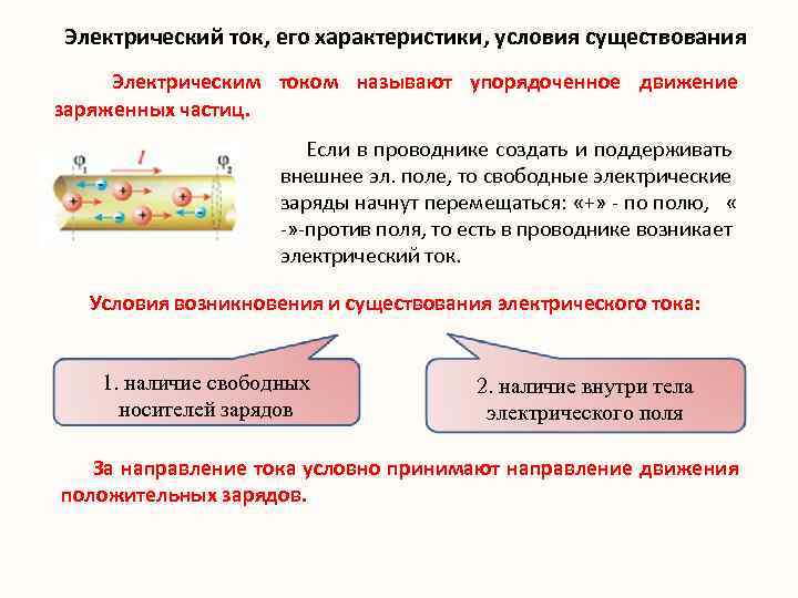 Условия существования электрического тока в проводнике. Назовите два условия существования электрического тока в проводнике. Укажите условия существования электрического тока в проводнике. Для существования электрического поля необходимо:.