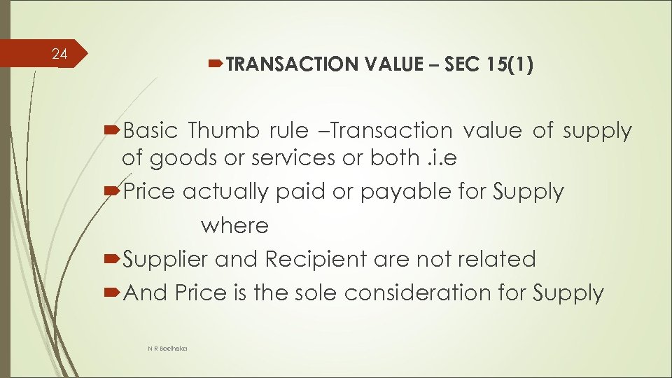 Time and value of supply under GST Seminar