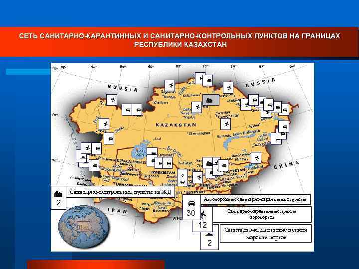 СЕТЬ САНИТАРНО-КАРАНТИННЫХ И САНИТАРНО-КОНТРОЛЬНЫХ ПУНКТОВ НА ГРАНИЦАХ РЕСПУБЛИКИ КАЗАХСТАН 8 2 Санитарно-контрольные пункты на