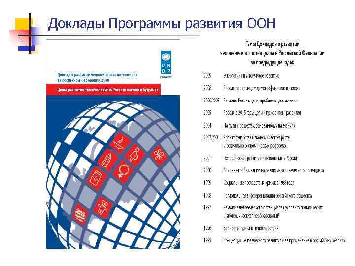 Доклады Программы развития ООН 