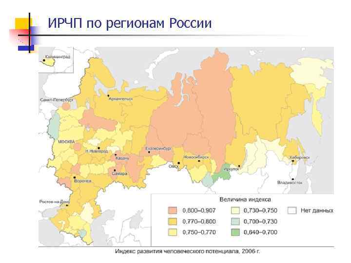 ИРЧП по регионам России 