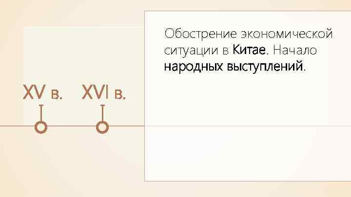 Обострение экономической ситуации в Китае. Начало народных выступлений. XV в. XVI в. 