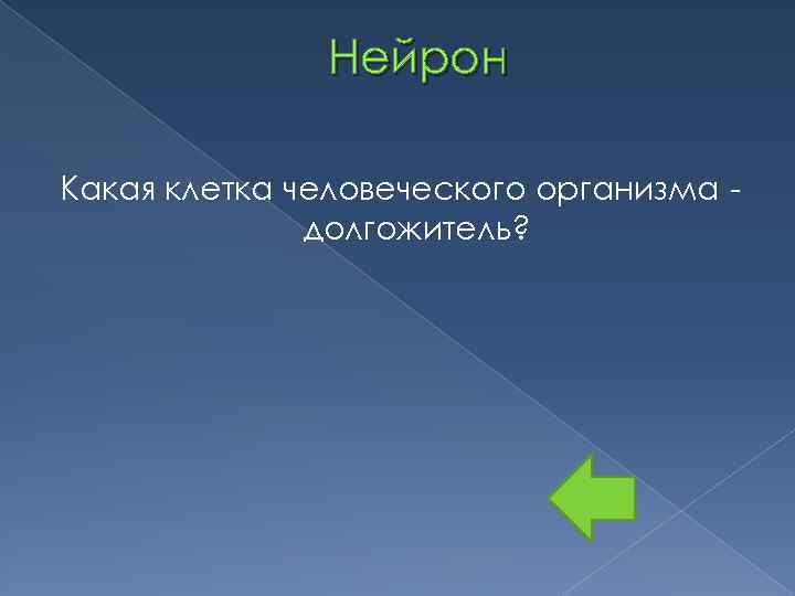 Нейрон Какая клетка человеческого организма долгожитель? 